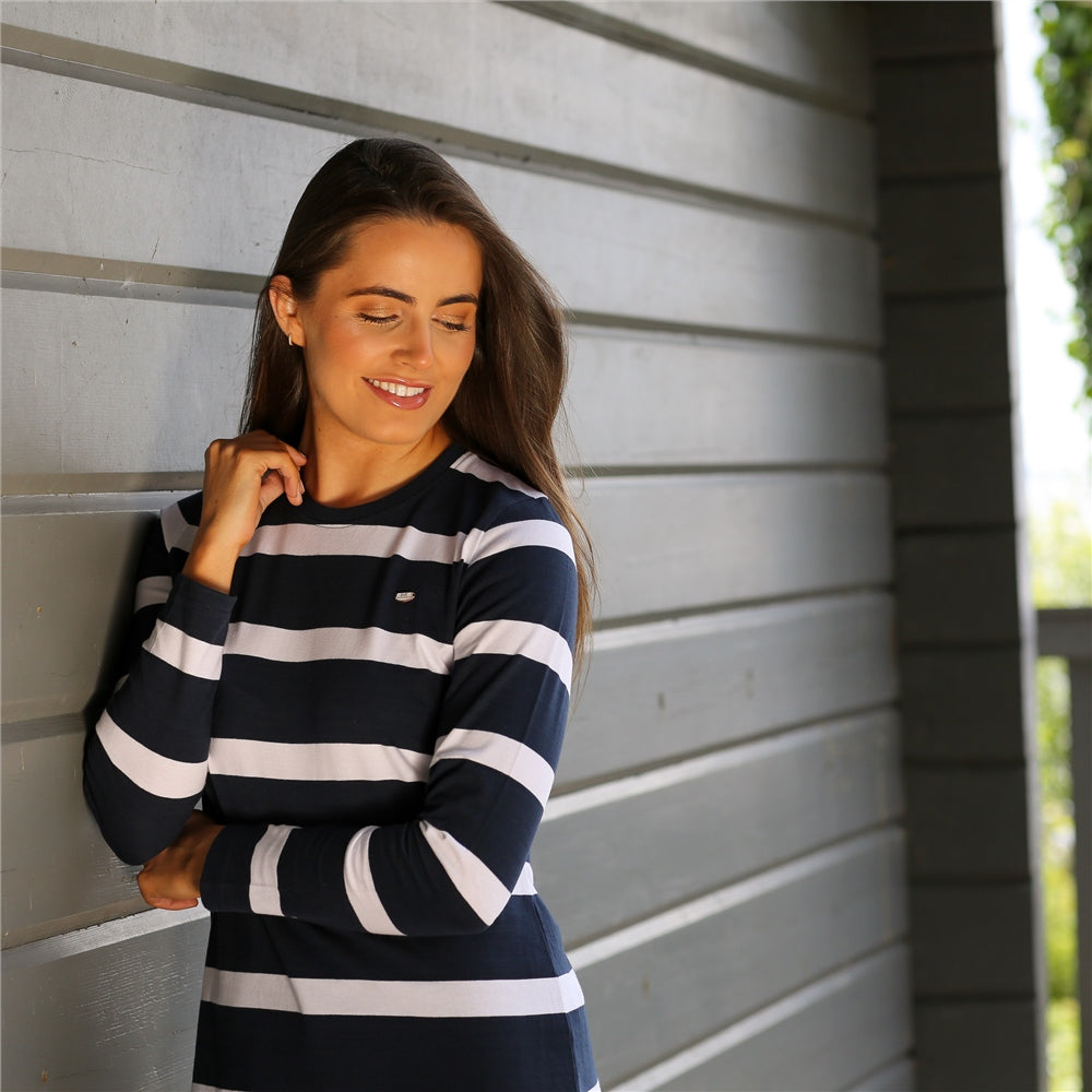 Mora Stripe L/S Top Navy/White