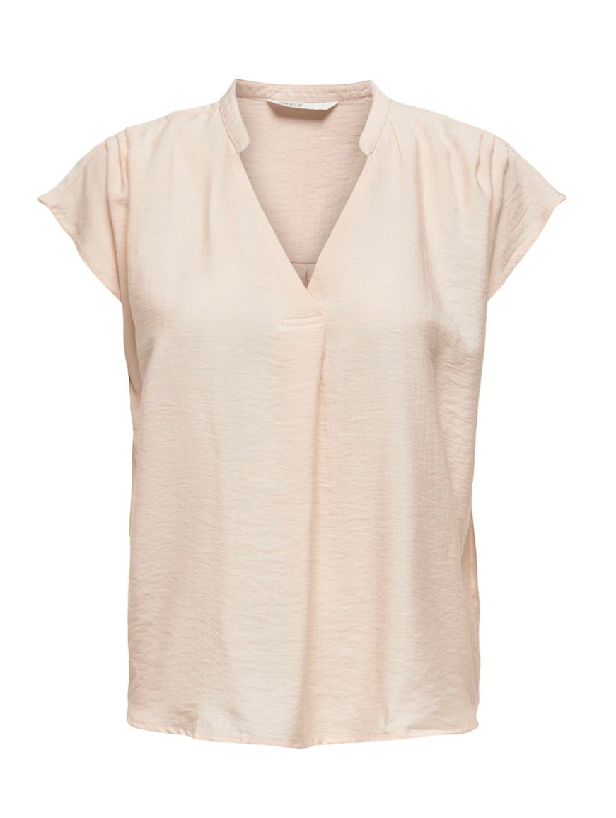 Josey S/S V-Neck Top Ecru